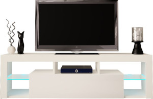 Szafka Rtv Grand 2 160cm Biały Mat Połysk + Led Rgb