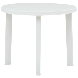 Stolik ogrodowy, biały, 89 cm, plastikowy