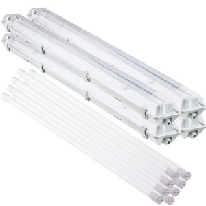 4x Oprawa hermetyczna 120cm IP65 + 8x Świetlówka LED 18W 4000K LUMILED