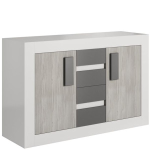 Komoda do sypialni 145cm biała - szuflady, półki