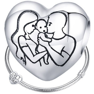 CHARMS SERCE RODZINA koralik srebro pr 925 CH424