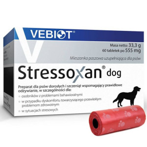 Witaminy, suplementy dla psów Vebiot Stressoxan dog 60 tabletek + woreczki