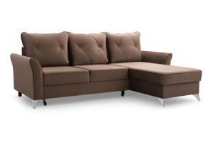 Narożnik Rogówka Cappucino 238/161 cm welur MOLI FR