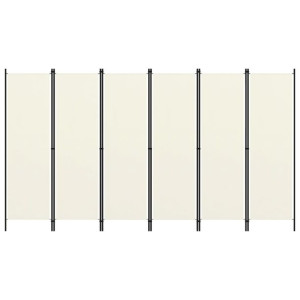 Parawan 6-panelowy, kremowy, 300 x 180 cm