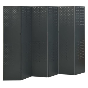 Parawan 6-panelowy, antracytowy, 240 x 180 cm, stalowy