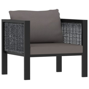 Segment sofy poduszki rattan PE antracyt