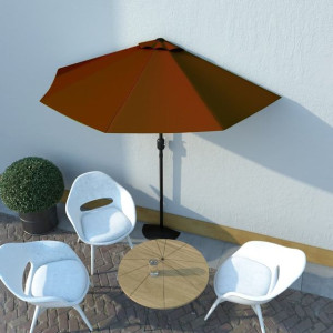 Półparasol balkonowy aluminium terakota 270x135x245cm