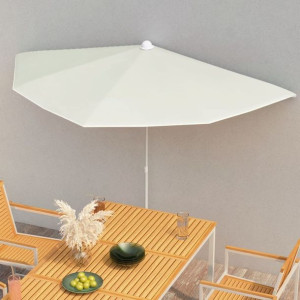 Półokrągły parasol ogrodowy 180x90cm piaskowy