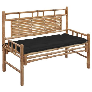 Ławka ogrodowa z poduszką 120cm bambusowa