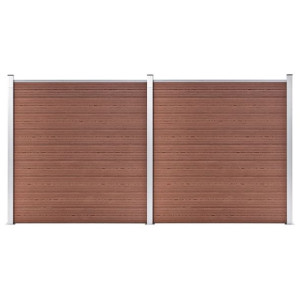 Ogrodzenie do ogrodu WPC 353x186cm brązowe