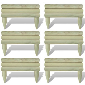 Drewniane obrzeże ogrodowe 6 paneli drewno sosnowe 60cm