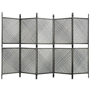Panel ogrodzeniowy z polirattanu 3x2m antracytowy