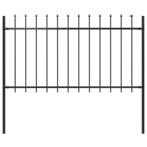 Panele ogrodzeniowe z grotami stal 1.7x1m czarne