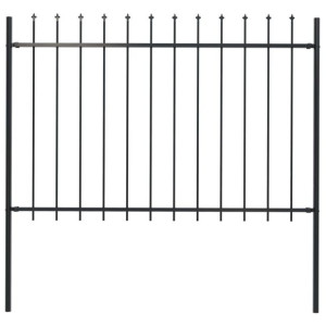 Panele ogrodzeniowe z grotami stal 1.7x1.2m czarne