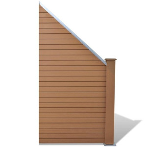 Panel ogrodzeniowy WPC 105x105-185cm brązowy