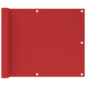 Parawan balkonowy czerwony 75x500cm HDPE
