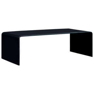 Stolik kawowy czarny 98x45x31cm szkło hartowane