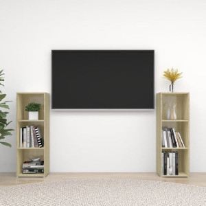 Szafki RTV 2 szt. dąb sonoma 107x35x37cm płyta wiórowa