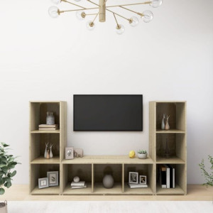 Szafki RTV 3 szt. dąb sonoma 107x35x37cm płyta wiórowa