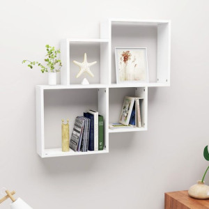 Półka ścienna kostki biała 80x15x78.5 płyta wiórowa