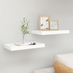 Półki ścienne 2 szt. dębowo-białe 40x23.5x3.8cm MDF