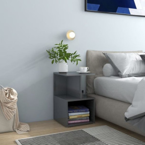 Szafka nocna szara połysk 35x35x55cm płyta wiórowa