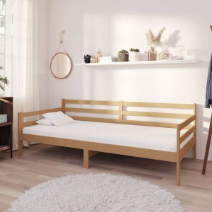 Łóżko dzienne + materac 90x200cm brąz sosna