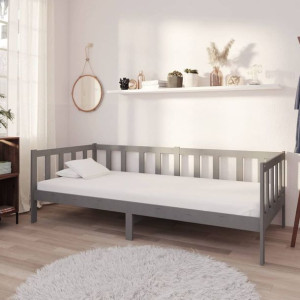 Łóżko dzienne + materac 90x200cm szare sosna