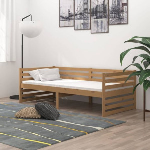 Łóżko dzienne + materac 90x200cm brąz sosna