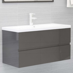 Szafka pod umywalkę szara połysk 90x38.5x45cm