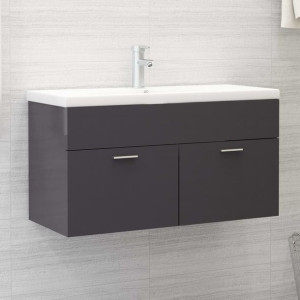 Szafka pod umywalkę szara połysk 90x38.5x46cm
