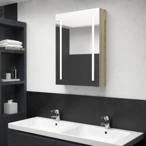 Szafka z lustrem i LED kolor dębu 50x13x70cm