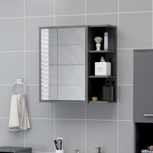 Szafka z lustrem połysk szara 62.5x20.5x64cm