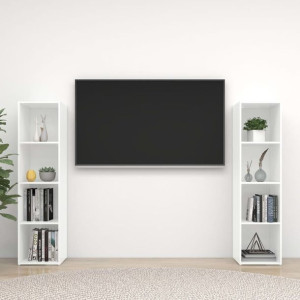 Szafki RTV 2 szt. białe 142.5x35x36.5cm płyta wiórowa