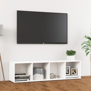 Szafka RTV biała 142.5x35x36.5cm płyta wiórowa