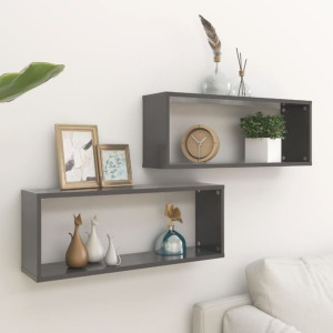 Półki kostki 2 szt. szare 60x15x23cm płyta