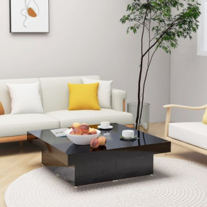 Stolik kawowy czarny połysk 90x90x28cm płyta