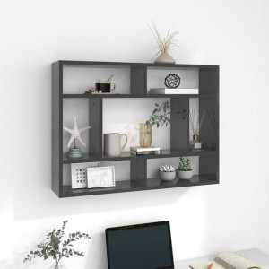 Półka ścienna połysk szara 75x16x55cm płyta wiórowa