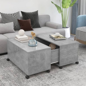 Stolik kawowy szary beton 75x75x38cm płyta wiórowa