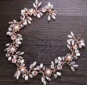 opaska na druciku do włosów diadem rose gold