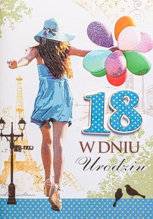 Kartka na osiemnaste urodziny dla dziewczyny M475