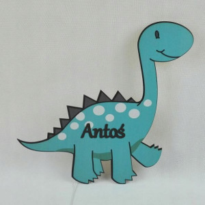 Lampka nocna dinozaur Dinuś LED niebieska/różowa