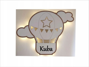 Lampka nocna dla dzieci balon balony chmurka imię