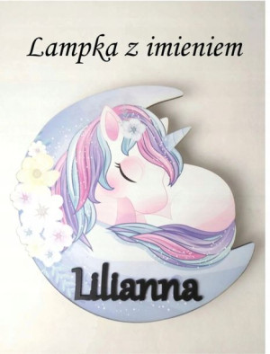 Lampka nocna dla dzieci księżyc jednorożec kucyk