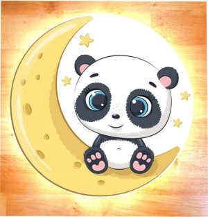 Lampka nocna księżyc panda chmurka dla dziecka LED