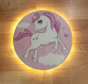 Lampka nocna kucyk Jednorożec pony z chmurką róż