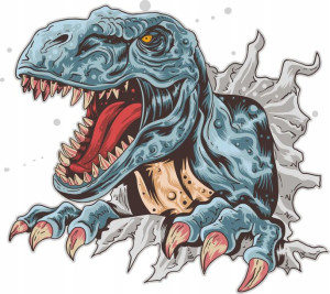 Naklejka Dinozaur TREX Jurajski Tyranozaur Dino