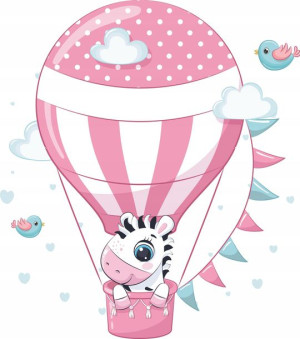Naklejki dla dzieci balon chmurka balony zebra