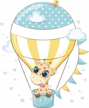 Naklejki dla dzieci balon chmurka balony żyrafa