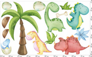 Naklejki dla dzieci DINOZAURY dino ECO pastelowe